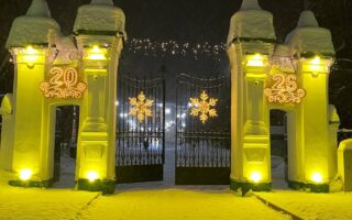 Новогоднее оформление ворот ТГУ.